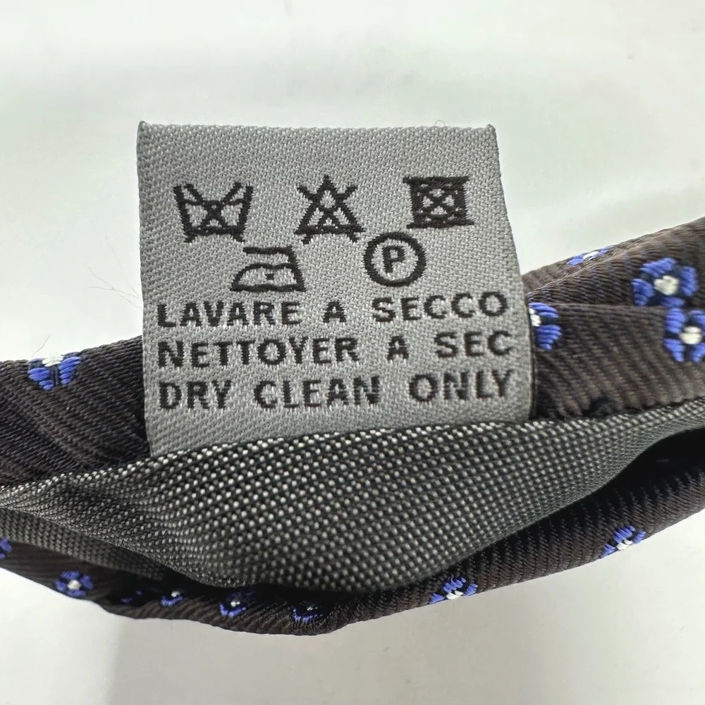 Canali Silk Tie Mens Brown Blue Impeccabile Office Career Luxury Formal Italy